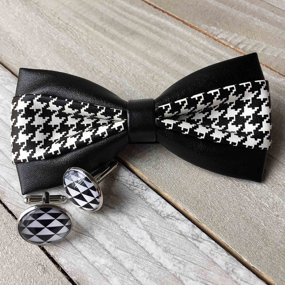 Men's PU Leather Bow Tie
